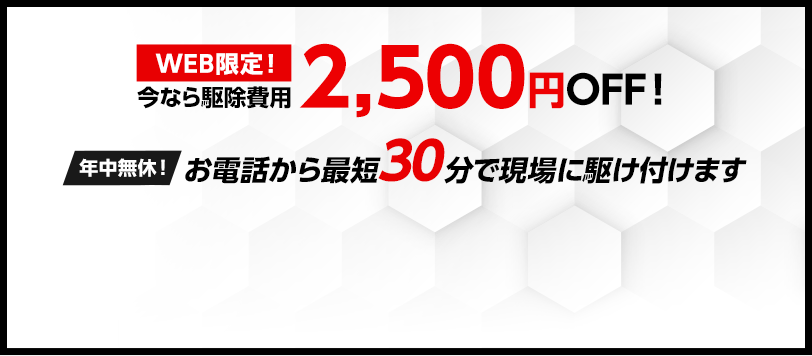 最短30分で駆けつけます！